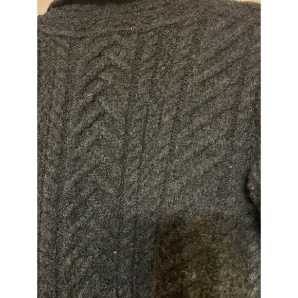 Aran Crafts Wool Cardigan Sweater •S• Irish Ireland Open Front Cable Fisherman - Picture 10 of 11